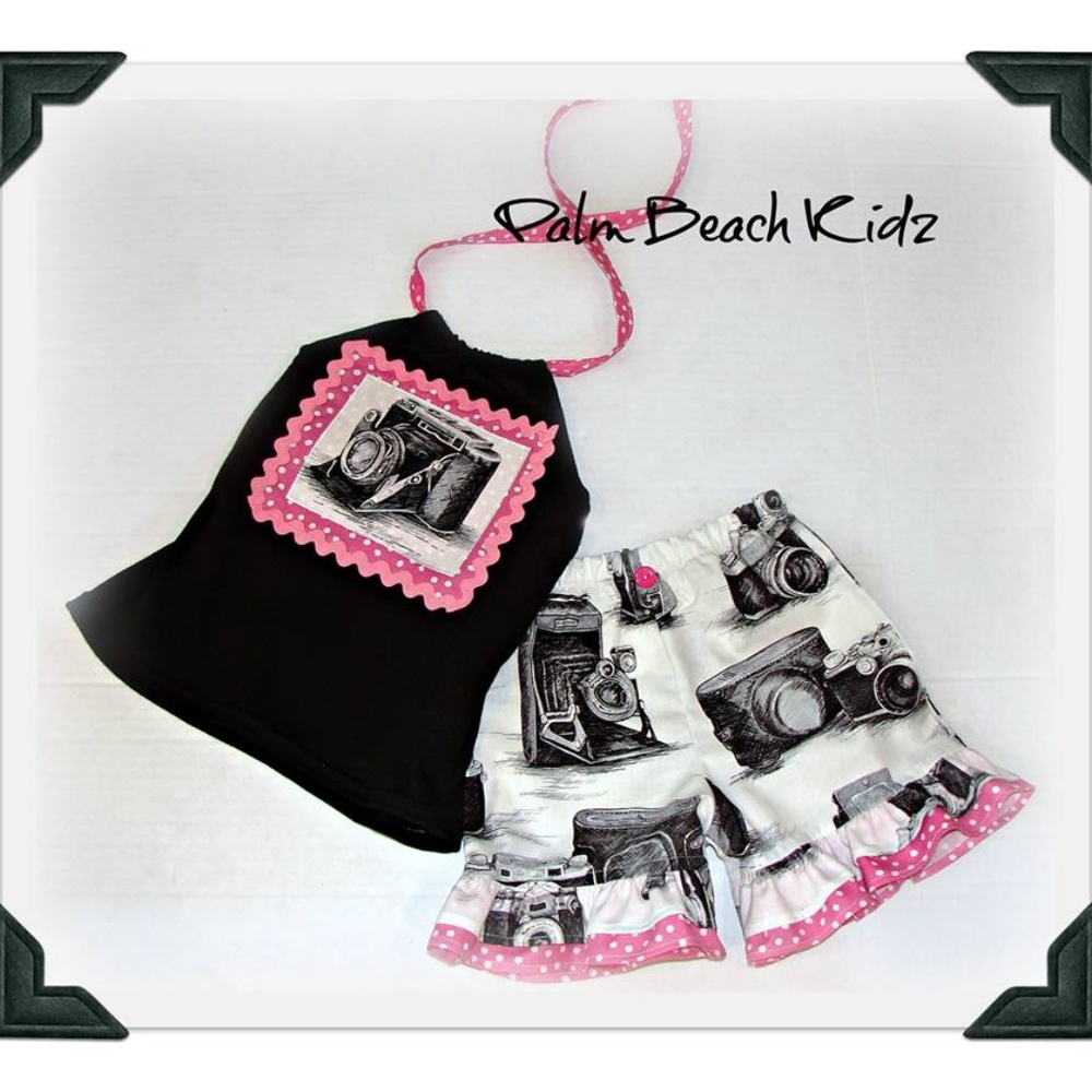 NWT Girls Photographer Halter Short Set